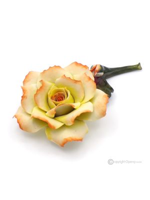 ROSA DE TIERRA – Flor colgante en porcelana de Capodimonte, hecha a mano, de alta calidad.
