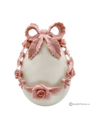 UOVO FIOCCO – Centro de mesa, fina porcelana Capodimonte, hecho a mano