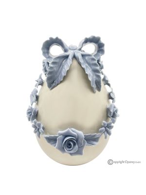 UOVO AVION – Centro de mesa, fina porcelana Capodimonte, hecho a mano