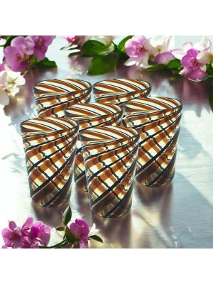 ACQUA CANNE Juego de 6 vasos de cristal de Murano Made in Italy