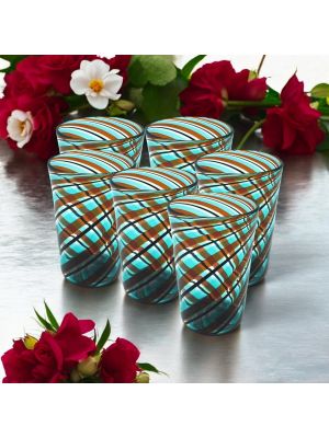 ACQUA CANNE Juego de 6 vasos de cristal de Murano Made in Italy