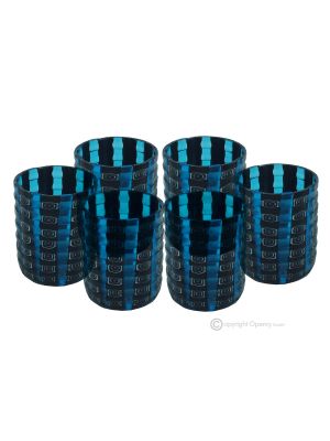 LICOR MURRINE Juego de 6 vasos de chupito en cristal de Murano Made in Italy