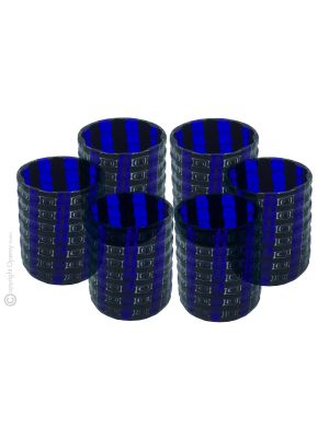 LICOR MURRINE Juego de 6 vasos de chupito en cristal de Murano Made in Italy