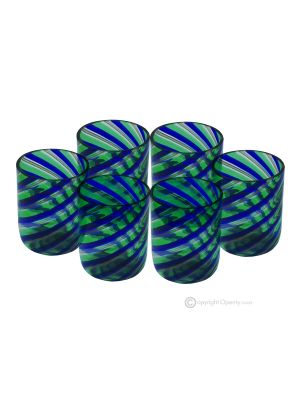 LICOR DE FILIGRANA Juego de 6 vasos de chupito en cristal de Murano Made in Italy