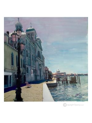 LAGUNA Pintura sobre lienzo de Massimo Scarpa con técnica encáustica