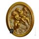 ÁNGELES Decoración artística colgante de cerámica estilo barroco Pan de oro de 24k Made in Italy