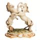 PAREJA DE CABALLOS Figura de porcelana Capodimonte, artesanía Made in Italy