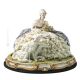 DAMA CON LEVIERI Estatuilla de figura de porcelana Capodimonte hecha a mano en Italia