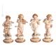 4 QUERUBIOS Estatuilla de figura de porcelana Capodimonte hecha a mano en Italia