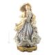 DAMA CON MANTON Estatuilla de figura de porcelana de Capodimonte hecha a mano en Italia