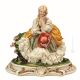 DAMA CON SOMBRERO Estatuilla de figura de porcelana Capodimonte hecha a mano en Italia