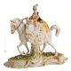 DAMA A CABALLO Estatuilla de figura de porcelana Capodimonte hecha a mano en Italia