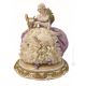 DAMA CON LIRA Estatuilla de figura de porcelana Capodimonte hecha a mano en Italia