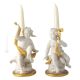 CHERUBINI - CANDELABRI Candelabro de porcelana Capodimonte hecho a mano en Italia