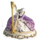 JOVEN CON FRUTA Figura de estatua de porcelana Capodimonte hecha a mano en Italia