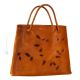 FOGLIE Bolso shopper de mujer elaborado artesanalmente en piel auténtica con hojas grabadas