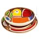 SIRACUSA Collection Set Vajilla 18 Piezas para 6 Personas Vajilla de Cerámica Pintada a Mano Made in Italy Sicilia