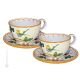 UCCELLINI MUGS set tazas de cereales para el desayuno con platillo Castelli cerámica hecha a mano auténtica Abruzzo Made in Italy