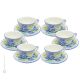 FIORACCIO CUPS juego de 6 tazas de té capuchino con platillo Castelli cerámica hecha a mano auténtica Abruzzo Made in Italy