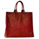 GRETA Shopper tote bolso de hombro para mujer en cuero auténtico hecho a mano Cognac