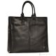 Bolso de hombro para mujer GRETA Shopper tote en piel auténtica hecha a mano en color negro