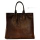 Bolso de hombro para mujer GRETA Shopper tote en auténtica piel marrón hecho a mano