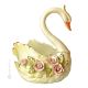 SWAN Centro de mesa artístico de cerámica estilo barroco con detalle en oro de 24k Made in Italy