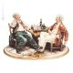 JUGADORES DE AJEDREZ Figura de porcelana Capodimonte hecha a mano Made in Italy