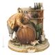 EL RATÓN EN EL BARRIL Figura de porcelana Capodimonte hecha a mano Made in Italy