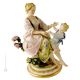 MADRE CON NIÑO Figura de porcelana Capodimonte hecha a mano Made in Italy