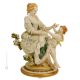 MADRE CON NIÑO Figura de porcelana Capodimonte hecha a mano Made in Italy