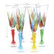 MELODIA FLUTE GLASS Juego de 6 copas flauta de cristal pintadas a mano en Venecia, auténtico Made in Italy 