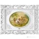 ESCENA PASTORAL Pintura en bajorrelieve de porcelana Capodimonte hecha a mano Made in Italy