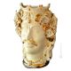CABEZA MARRÓN MASCULINA Maceta y decoración de mesa detalles cerámicos artísticos Cristales Swarovski color oro 24k