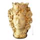 CABEZA MARRÓN MASCULINA Maceta y decoración de mesa detalles cerámicos artísticos Cristales Swarovski color oro 24k