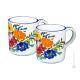 FIORACCIO MUG CUPS juego de 2 tazas de desayuno de cerámica Castelli hechas a mano auténticas Abruzzo Made in Italy