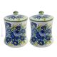 FIORACCIO JARS juego de 2 tarros con tapa en auténtica cerámica Castelli hecha a mano Abruzzo Made in Italy