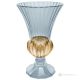 Auténtico jarrón decorativo moderno pintado a mano fabricado en cristal de calidad superior.-Azul