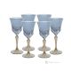 Set de 6 auténticas copas de licor con pie pintadas a mano en cristal de calidad superior.-Azul