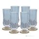 Set de 6 auténticos vasos de bebida modernos pintados a mano en cristal de calidad superior.-Azul
