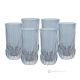 ADA Juego de 6 auténticos vasos de bebida modernos pintados a mano en vidrio de calidad superior.-Azul