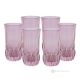 Juego de 6 auténticos vasos de bebida modernos pintados a mano en vidrio de calidad superior. - Rosa