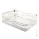 CESTA ONDA RECTANGULAR Cesta de centro de mesa bañada en plata artesanía hecha a mano Made in Italy