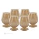 ALKIMIA Juego de 6 auténticos vasos de whisky pintados a mano y fabricados en cristal de calidad superior.-Amarillo