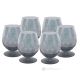 Set de 6 auténticos vasos de whisky pintados a mano y fabricados en cristal de calidad superior.-Azul