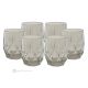 ALKIMIA Set de 6 auténticos vasos de agua pintados a mano en cristal de calidad superior, diseño moderno.-Gris