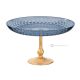 Plato ASTRA, centro de mesa con detalle de pan de oro, cristal de calidad superior pintado a mano.-Azul