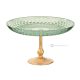 Plato ASTRA, centro de mesa con detalle de pan de oro, cristal de calidad superior pintado a mano.-Verde