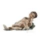 Estatuilla AZUL de Capodimonte, porcelana artística italiana, belleza atemporal.