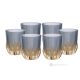 Set de 6 auténticos vasos de agua modernos pintados a mano en cristal de calidad superior.